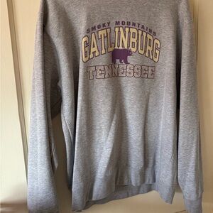 Blue 84 Gray Crewneck Sweatshirt with Purple & Yellow Gatlinburg Graphic